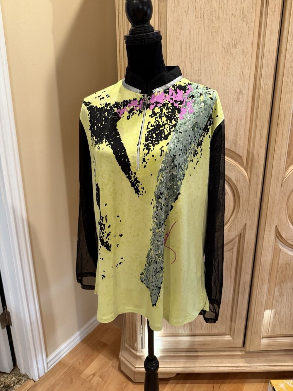 jamie sadock Women’s Sheer Sleeve Golf Top Size XXL NWT